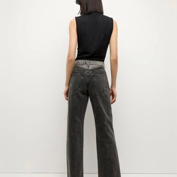 Veronica Beard Two-Tone Wide Leg Jeans, Size 27 NWOT - Picture 3 of 5